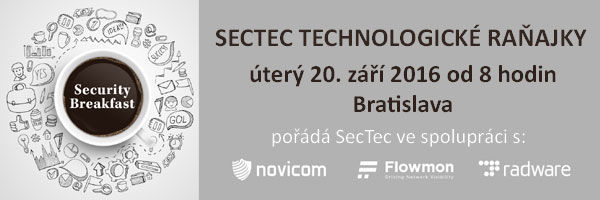 Novicom na Security Breakfast aneb SecTec technologické raňajky, 20. 9. 2016, Bratislava